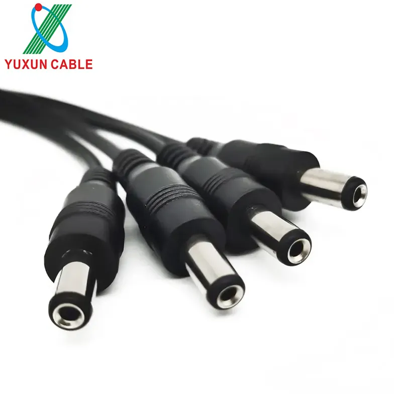 4 Way 12V DC Power Cable Female to 2 Male Cable B 2.1*5.5mm 1 to 2 DC Splitter Power Lead Cable For CCTV