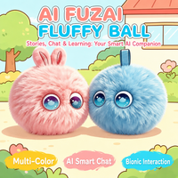 Jouet en peluche AI intelligent et mignon en polyester avec rembourrage en coton PP, pompon porte-clés 10 cm à grands yeux, cadeau pour enfants