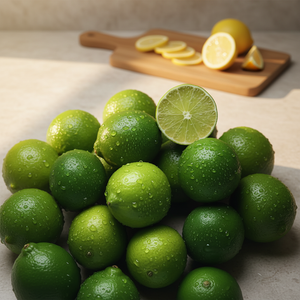 Citrons biologiques frais de la ferme, agrumes verts naturels mûrs, goût sucré et acidulé, pour la vente au détail et la restauration - Product Image 1