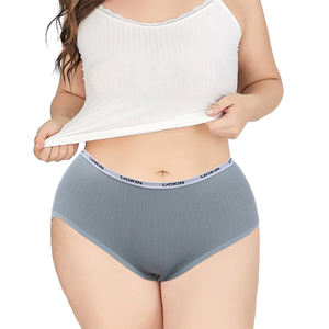 Bragas de mujer gordas asiáticas de algodón puro 95%, ropa interior de algodón de hilo XXXL, bragas sexis de cintura alta para mujer abuela, señoras gordas - Product Image 6