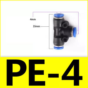 Vías en T neumáticas T Sharp One Touch Fitting Conectores rápidos Serie PE Accesorios neumáticos Conectores de manguera de aire Azul proporcionado - Product Image 2