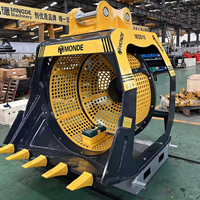 Godet rotatif hydraulique pour excavatrice, idéal pour la séparation des déchets de construction, du sable et des pierres