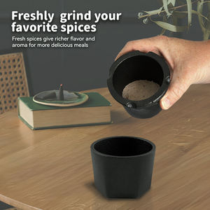 ชุดเครื่องครัวเหล็กหล่อสำหรับเครื่องบดเครื่องเทศ-เครื่องบดพริกไทยด้วยมือสำหรับสมุนไพรเครื่องเทศเครื่องบดเกลือและชุดสาก - Product Image 2