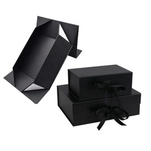 Wholesale <strong>Large</strong>/big Paper Boxes <strong>Gift</strong> Box Black Magnetic Box with Ribbon <strong>Bow</strong> - Product Image 1