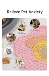 Tapis de léchage pour chien en silicone motif floral style moderne, sans BPA, étanche, pour l'alimentation lente, le bain et l'entraînement - Product Image 3