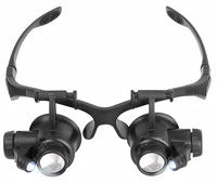 Head Mount Magnifying Glass with LED Light, Jewelers Loupe Magnifier with 8 Interchangeable Lens