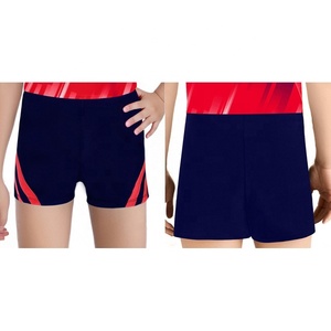 Shorts de Baile de Cintura Alta para Niñas, con Rayas Curvas, de Nailon y Spandex, para Gimnasia, Animación y Deportes, Conjunto de 2 Piezas Personalizado - Product Image 4