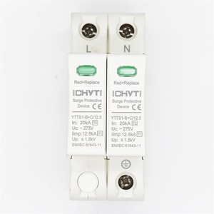 CHYT T1 + T2 YTTS1-<span class=keywords><strong>B</strong></span> + <span class=keywords><strong>C</strong></span>/12.5 2P guida Din a bassa tensione AC 275V 20KA-40KA 12.5KA limitatore di sovratensione parafulmine SPD - Product Image 5
