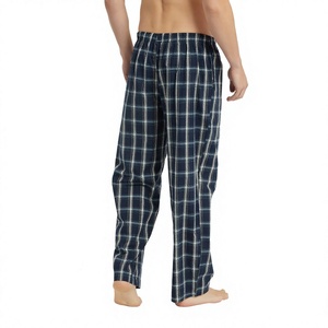 Pantalon de pyjama en coton 100% de haute qualité, personnalisé, en gros, OEM, doux, léger, avec poches, pantalon de pyjama à carreaux pour hommes - Product Image 6