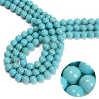 6mm 8mm 10mm 12mm Bleu Hubei Turquoise Pierre Perles Lisse Ronde Perles En Vrac Chinois Turquoise Perles