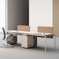 Poste de travail modulaire en acier pour bureau, écologique, moderne et minimaliste, double place, pour 4/6 personnes, avec cloison de séparation