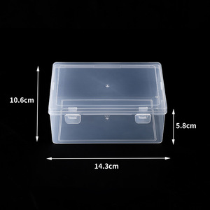 Transparent Rectangle Storage Box 14.3x10.6x5.8cm With Lid For Toys Stationery Jewelry Organizing - Product Image 1