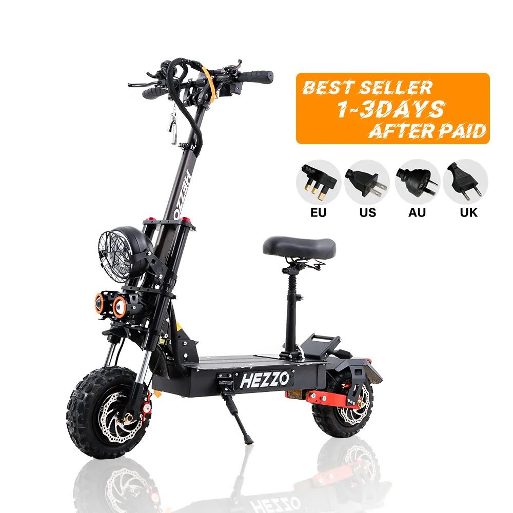 HEZZO HS-11PRO US Stock High Quality Folding Electric Scooter 60V 5600W Powerful Dual Motor 30Ah LG Off Road Escooter Patinete