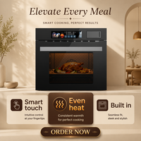 Four à vapeur combiné encastrable 40L-60L avec écran couleur, four électrique intelligent 3-en-1, intérieur en acier inoxydable pour cuisine domestique