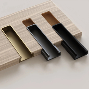 Gagang Tarik Aluminium Minimalis Tipe-U dengan Alur Tersembunyi untuk Lemari, Pintu Geser, Pintu Kabinet, Laci, Lemari Anggur - Product Image 1
