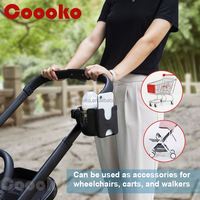 Pemegang cangkir Kereta Bayi, dengan dudukan telepon, tempat gelas sepeda, dudukan cangkir Universal, tempat ponsel cangkir 2-in-1 untuk kereta bayi