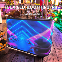 Écran LED flexible d'intérieur, écran LED créatif pour comptoir de réception, bar DJ, exposition, caissier, écran de table mobile, étanche, HD