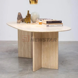Newstar Natural Oval <strong>Round</strong> Stone Coffee <strong>Tables</strong> Custom Hotel Simple Reception Desk Luxury Home Travertine Marble <strong>Dining</strong> <strong>Table</strong> - Product Image 6