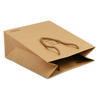 Sac en papier kraft brun avec poignées, impression de logo personnalisé, écologique, pour l'emballage du thé et des biscuits