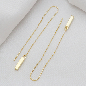 ต่างหูแฟชั่นต่างหู925เงินสเตอร์ลิงต่างหูแบบยาวทำจากทองคำผู้จำหน่ายจากโรงงาน - Product Image 2