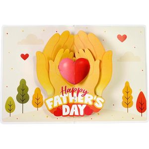 Pop-up 4 Color Father's Day Greeting Card 3D Dad Grandpa Godfather Husband Die Cut Paper <b>Matte</b> <b>Varnishing</b> Rectangle Shape - Product Image 1