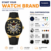 Montre squelette mécanique automatique de luxe 8485 pour homme, étanche, en silicone, avec logo personnalisé, idéale pour les affaires, les loisirs ou comme cadeau - Vente en gros