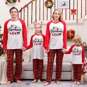 Pijamas Navideños Personalizados al por Mayor, Conjunto de Pijamas Rojos para el Hogar, Ropa de Dormir Navideña Familiar - Product Image 2