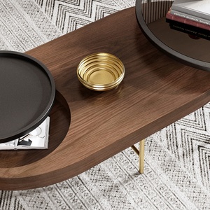 Stile asiatico Semplice Design In <span class=keywords><strong>Vetro</strong></span> Moderno <span class=keywords><strong>Tavolino</strong></span> <span class=keywords><strong>Tavolino</strong></span> In <span class=keywords><strong>Legno</strong></span> Con Oro Gambe In Metallo - Product Image 4