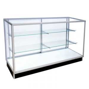 Vitrine d'exposition économique KEWAY sur mesure de 48 pouces avec éclairage, pour magasin de tabac, avec <span class=keywords><strong>porte</strong></span> <span class=keywords><strong>coulissante</strong></span> en verre miroir - Product Image 4