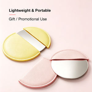 Factory Supply Premium PU Leather Cosmetic Compact Mirror with High Definition Glass for Travel Beauty Accessories - Product Image 5
