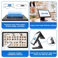 Nouvelle innovation, terminal POS en alliage d'aluminium sans ventilateur, antistatique, 18,5 pouces, machine POS Android, POS à double écran