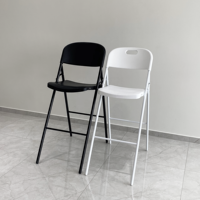 Chaise de bar pliante en plastique et acier moulé par injection, pour applications commerciales extérieures, plusieurs tailles, pour jardin