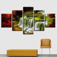 EAGLEGIFTS Ensemble de 5 impressions sur toile encadrées de paysages modernes, taille personnalisable, pour la décoration de la maison