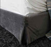 Lit Moderne de Luxe Design pour Chambre à Coucher, Cadre de Lit Capitonnée Ajustable 180x200 avec Rangement