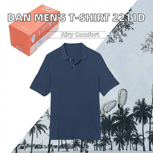 Camiseta Casual de Algodón para Hombre <span class=keywords><strong>DAN</strong></span>, Nueva, de Manga Corta, Color Sólido, Diseño 2211D-01-08 - Product Image 3