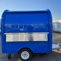 Remorque à café ronde en fibre de verre remorquable, chariot alimentaire mobile de style camping-car vintage pour la vente de bonbons et de chips