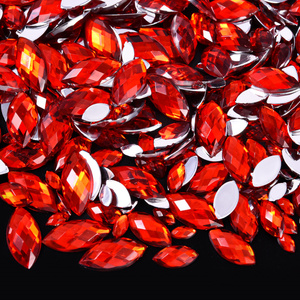 Oleeya Bán Buôn Marquise Hình Dạng Phẳng Trở Lại 7X15Mm Horseeye Acrylic Đá 9X18Mm Navette Flatback Pha Lê Vải Rhinestone Sandal - Product Image 2