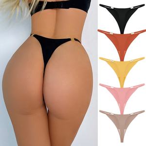 Vente en gros de sous-vêtements féminins sans couture coupés au laser, en une seule pièce, en soie glacée, tangas, culottes invisibles pour femmes, G-strings, Tangas De Mujer - Product Image 1