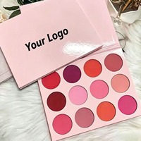 Nouvelle Arrivée Palette Professionnelle de Fards à Joues, Enlumineurs et Contours Minéraux Haute Pigmentation à Marque Blanche, Personnalisable, Scintillant, 12 Couleurs