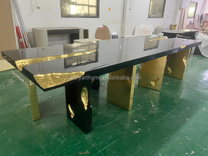 Ý Thiết kế bàn ăn lớn đặt hiện đại sang trọng phòng ăn đồ nội thất hình chữ nhật Gỗ Óc Chó gốc Veneer hàng đầu bàn ăn - Product Image 3