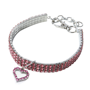 Collar para Mascotas en Forma de Corazón, Collar de Cristal Azul, Blanco, Rosa y Rojo, Joyería Decorativa para Perros y Gatos Pequeños y Medianos - Product Image 4