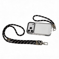 Nouvelle sangle de téléphone universelle en corde tressée ronde avec boucle en métal argenté robuste, idéale pour la protection anti-perte en extérieur et la randonnée.