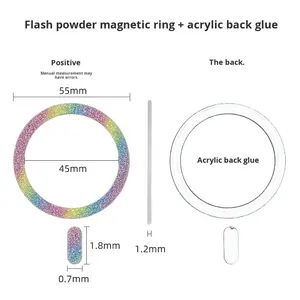 Adesivo Universale Ultra-sottile Lucido Senza Anello Magnetico in Metallo per Samsung <span class=keywords><strong>iPhone</strong></span> 13 14 - Product Image 3