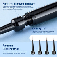 Pincel 100% Kolinsky Sable para Laboratorio Dental, Pincel Metálico para Prótesis Dentales, Pincel para Modelado Dental, para Resina y Composite 000/00/1/2