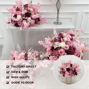 Suave 50cm Rosa Rojo Seda artificial Flor de cerezo Rosa Flor Bola Ramo DE BODA Centros de mesa Bola de flores - Product Image 3