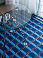 Table à manger ronde en verre de style minimaliste nordique avec pieds en métal chromé, meubles de salle à manger