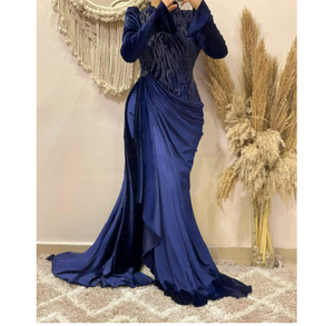 Premium <b>Fabric</b> Women's Evening Dresses Adorned with Shimmering Pearls Beads Lace for Formal Parties - Product Image 1