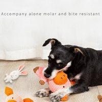 Animaux mignons forme grinçant interactif en peluche chien jouets molaire résistant aux morsures velours de maïs jouet sonore pour animaux de compagnie