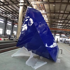 Escultura Pública de Acero Inoxidable para Jardín, Moderna, Decorativa, de <span class=keywords><strong>Gran</strong></span> Tamaño, con Forma de Diamante, para Parques al Aire Libre - Product Image 1