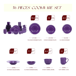 Embossed Color Lead-Free Ceramic <b>Dinnerware</b> Set Eco-Certified Dishwasher Safe Family Dining Includes Bowls & Oval Platter - Product Image 5